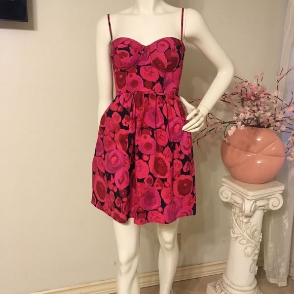 🔥MODA INTERNATIONAL🔥ADJUSTABLE SLEEVELESS CORSET FLORAL MINI🔥SIZE 8🔥 - Picture 2 of 9